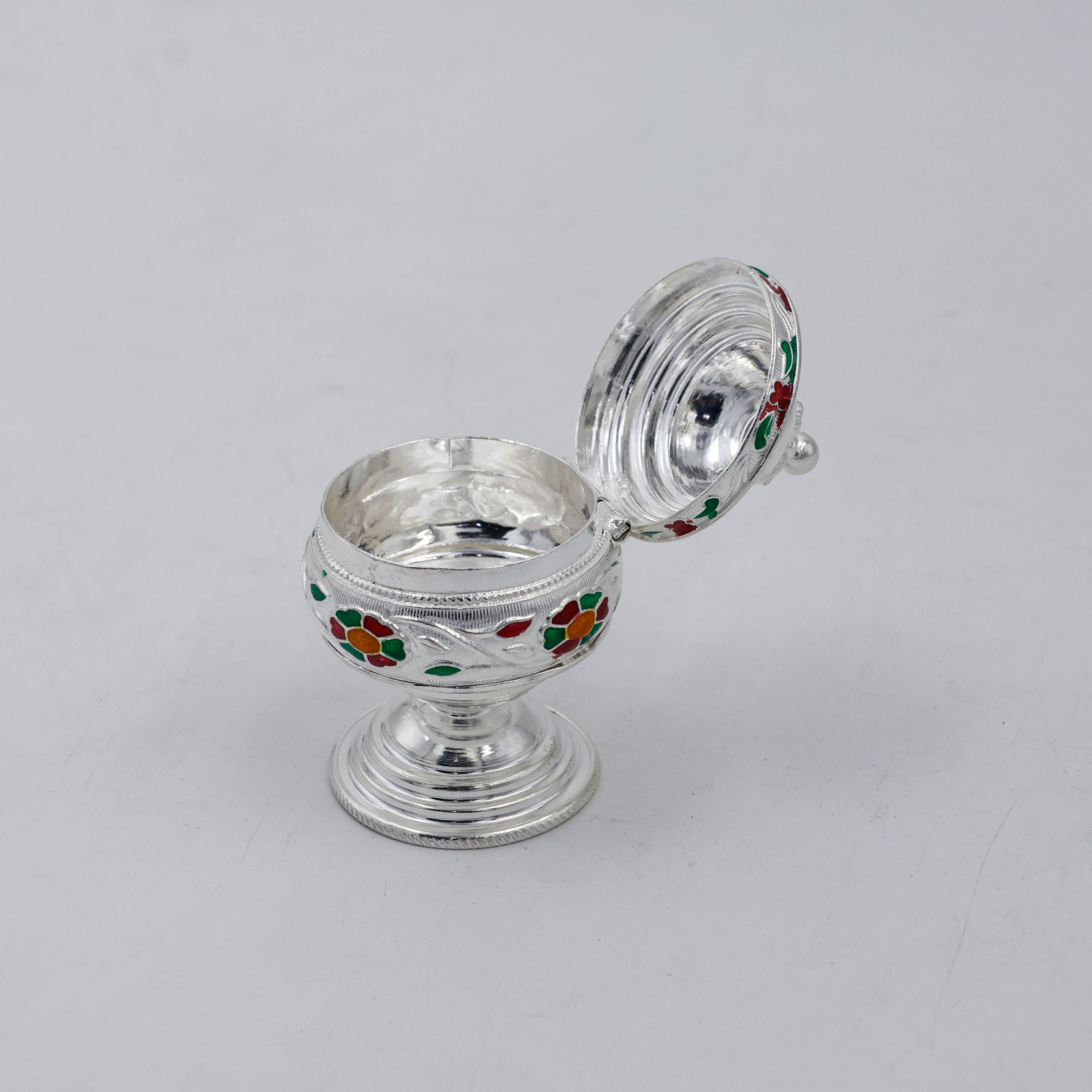 New Akshaya Jewellers - Silver Kum Kum Dabbi